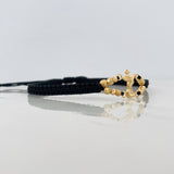 Black Woven Bracelet Saint Michael Archangel Yellow Gold 18K