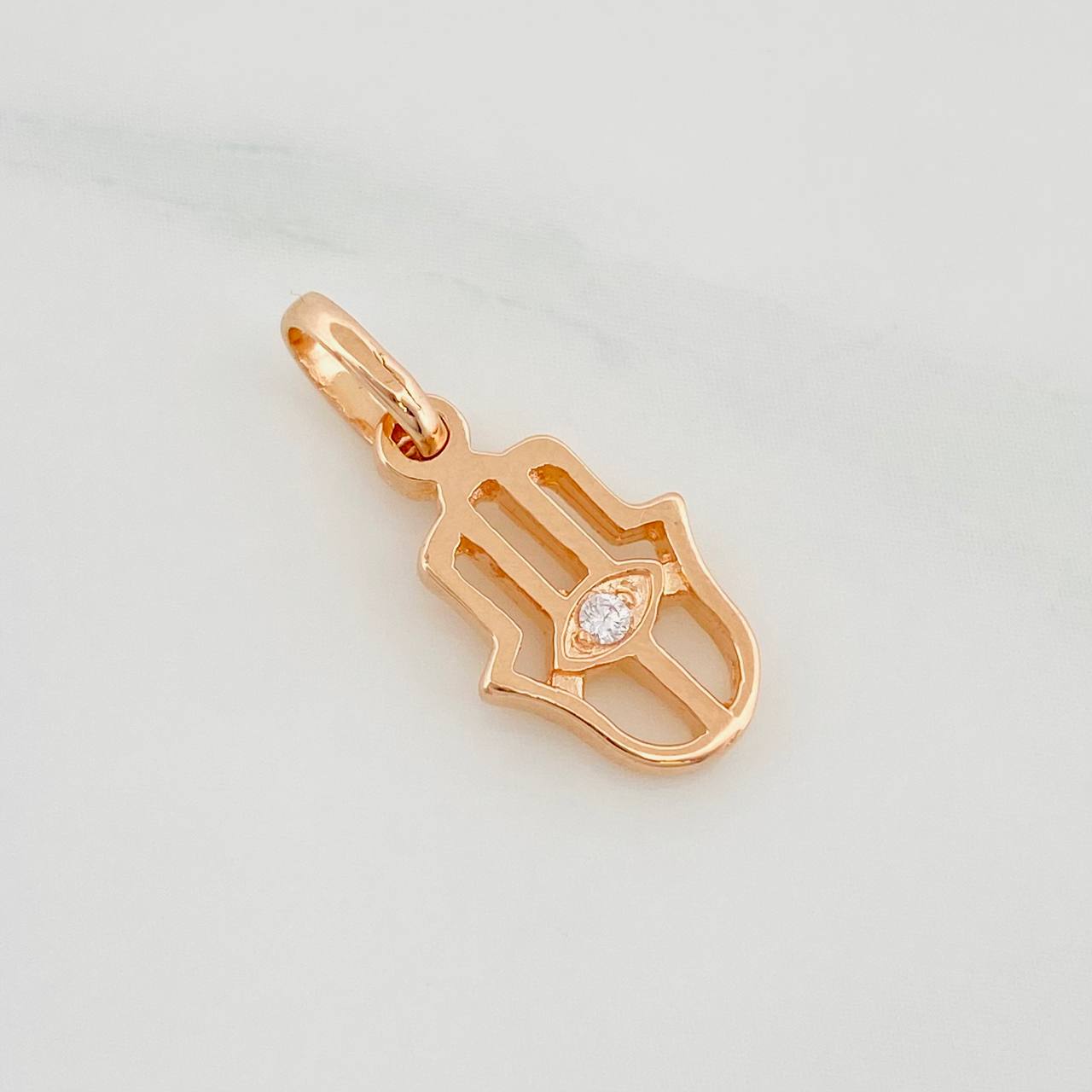 Dije Mano Hamsa 1.25g / 3/4 in Oro Rosa 18K