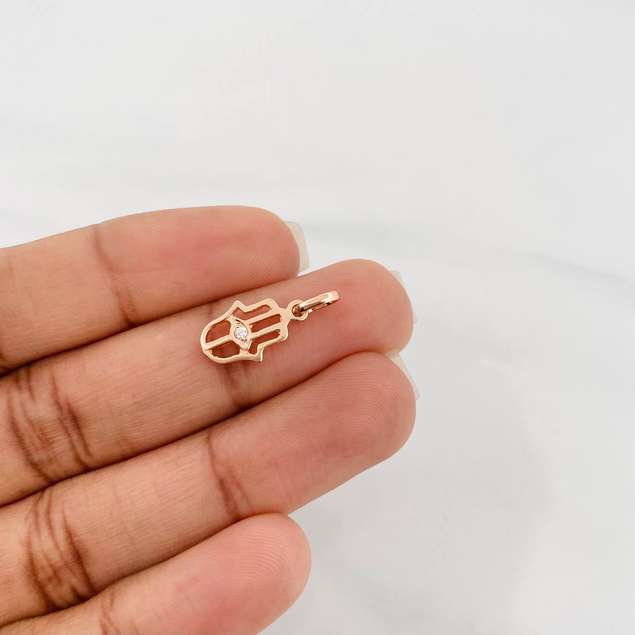 Dije Mano Hamsa 1.25g / 3/4 in Oro Rosa 18K