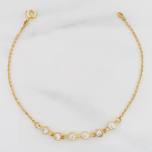 Pulso Aro Seguido Circulos 2.75g / 7 1/2 in / 1.39mm Oro Amarillo 18K