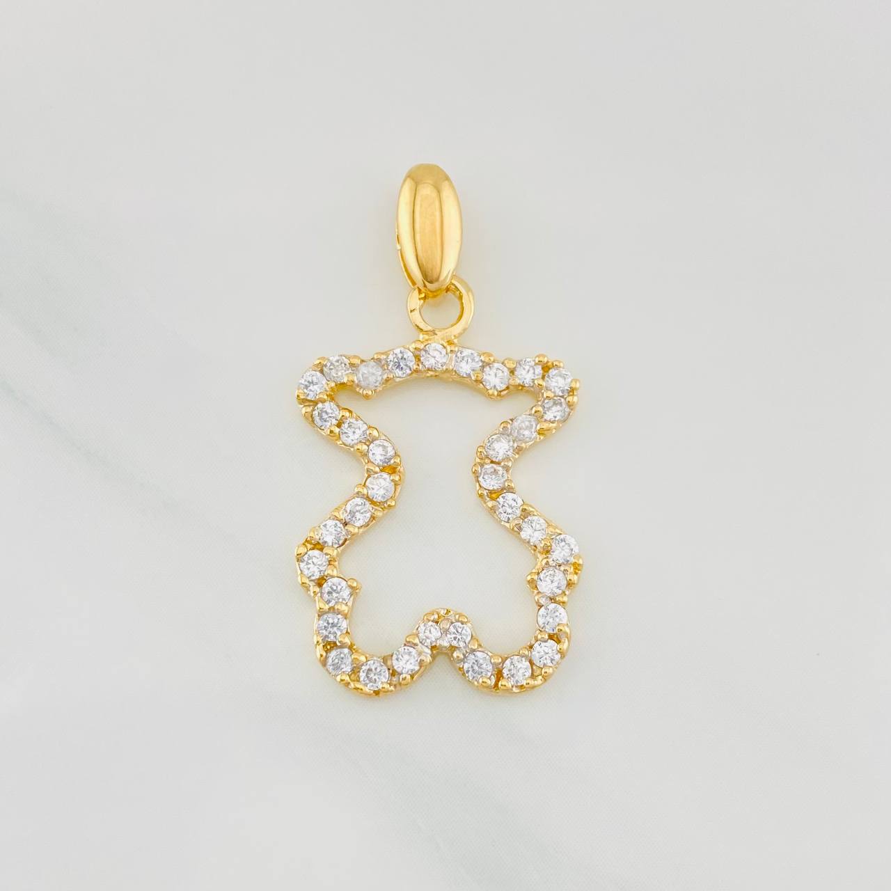 Dije Silueta Oso Ts 2g / 1 in Dos Oros Amarillo Blanco 18K
