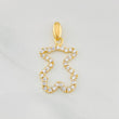 Dije Silueta Oso Ts 2g / 1 in Dos Oros Amarillo Blanco 18K