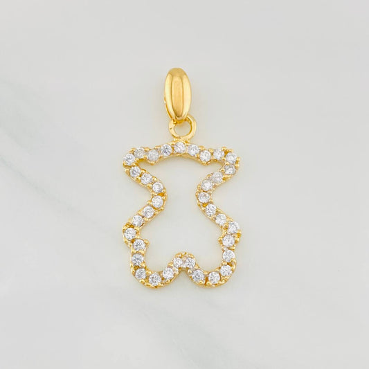 Dije Silueta Oso Ts 2g / 1 in Dos Oros Amarillo Blanco 18K