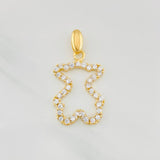 Dije Silueta Oso Ts 2g / 1 in Dos Oros Amarillo Blanco 18K