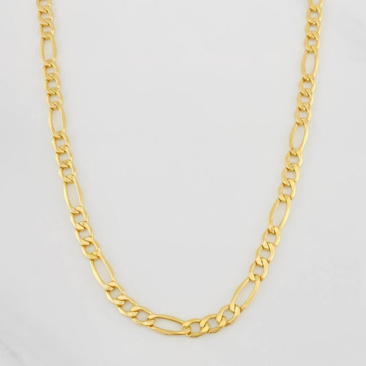 Cadena Figaro 7.55g / 24 in / 4.2mm Oro Amarillo 18K