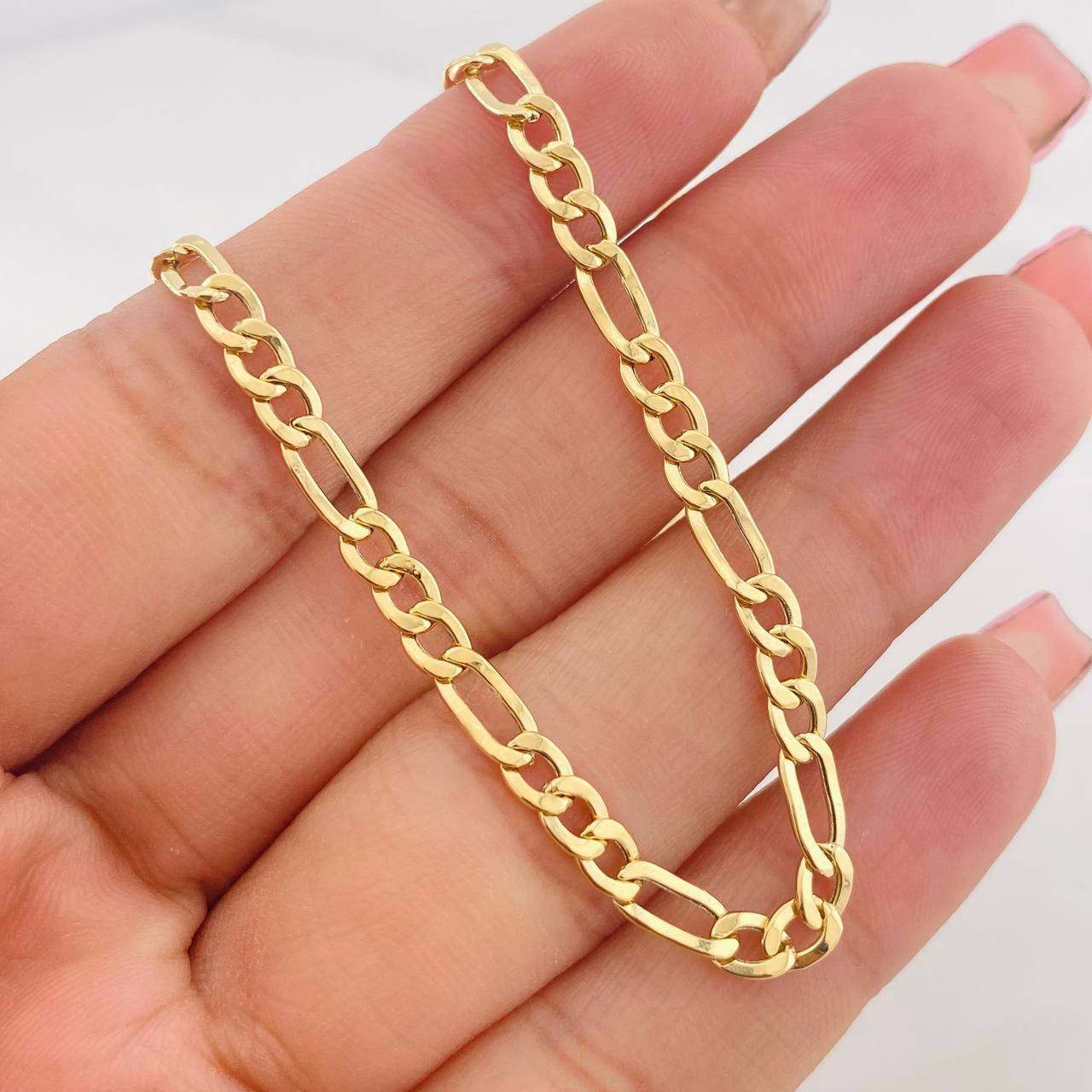 Cadena Figaro 6.65g / 24 in / 4.19mm Oro Amarillo 18K