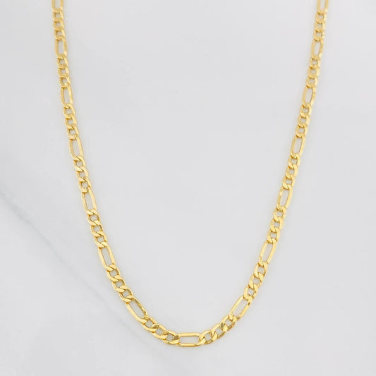 Cadena Figaro 4.85g / 28 in / 3.23mm Oro Amarillo 18K