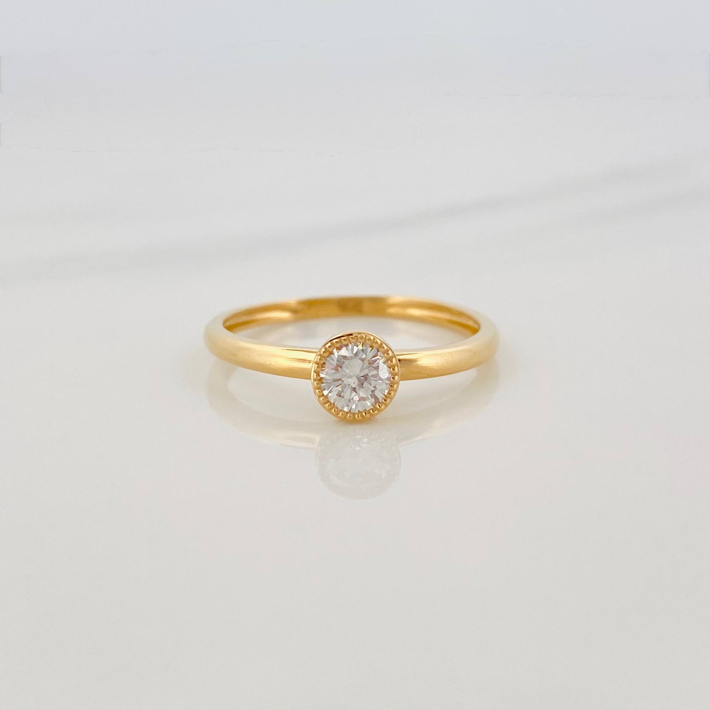 Anillo Solitario Diamantes 29Pts 1.6 g / T6 1/4 Oro Amarillo 18K