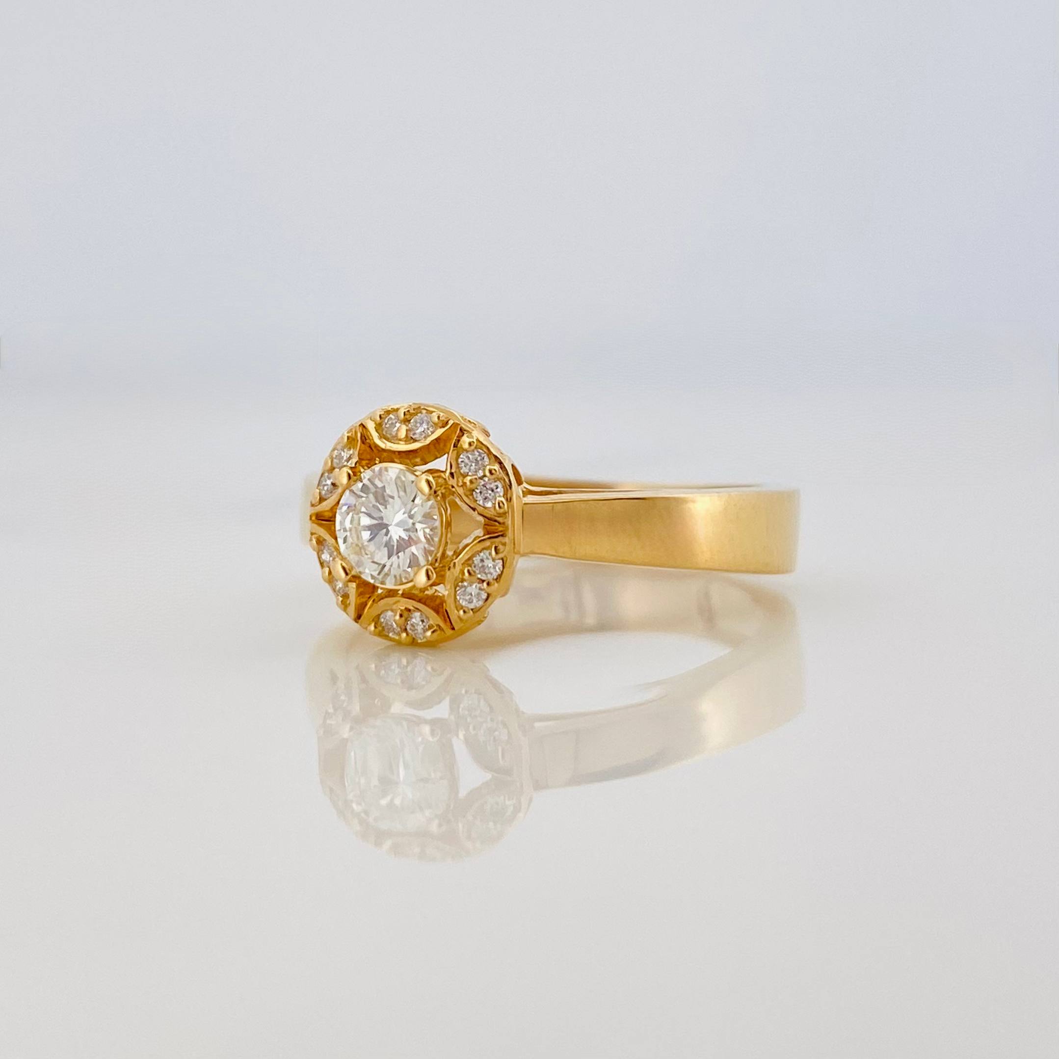 Anillo Solitario Diamantes 38Pts 2.85 g / T6 3/4 Oro Amarillo 18K