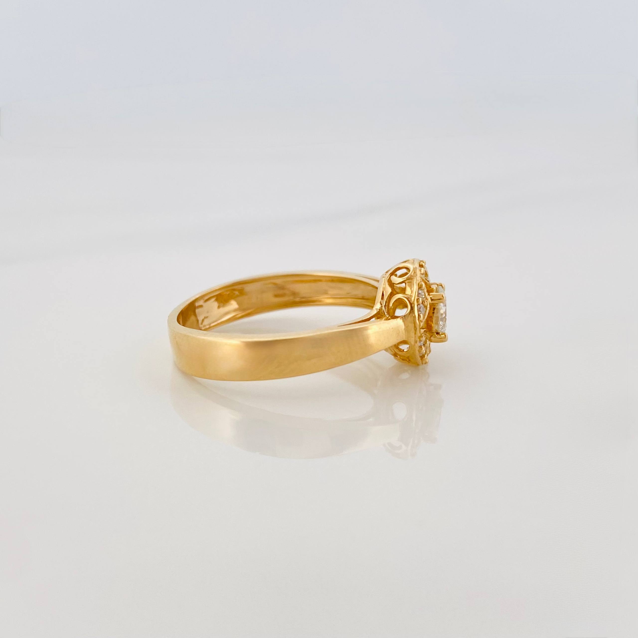 Anillo Solitario Diamantes 38Pts 2.85 g / T6 3/4 Oro Amarillo 18K