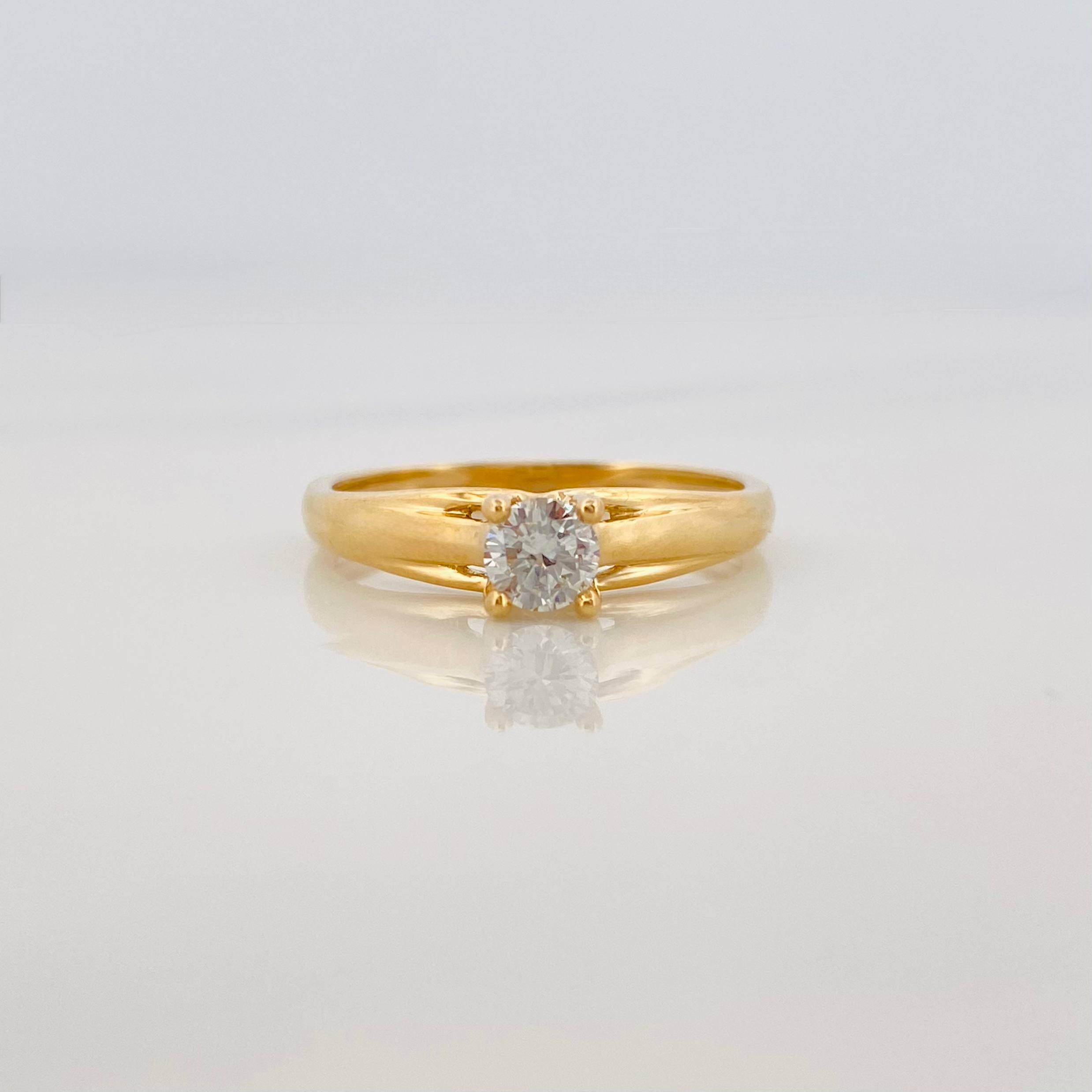Anillo Solitario Diamantes 26Pts 2.25 g / T7 Oro Amarillo 18K
