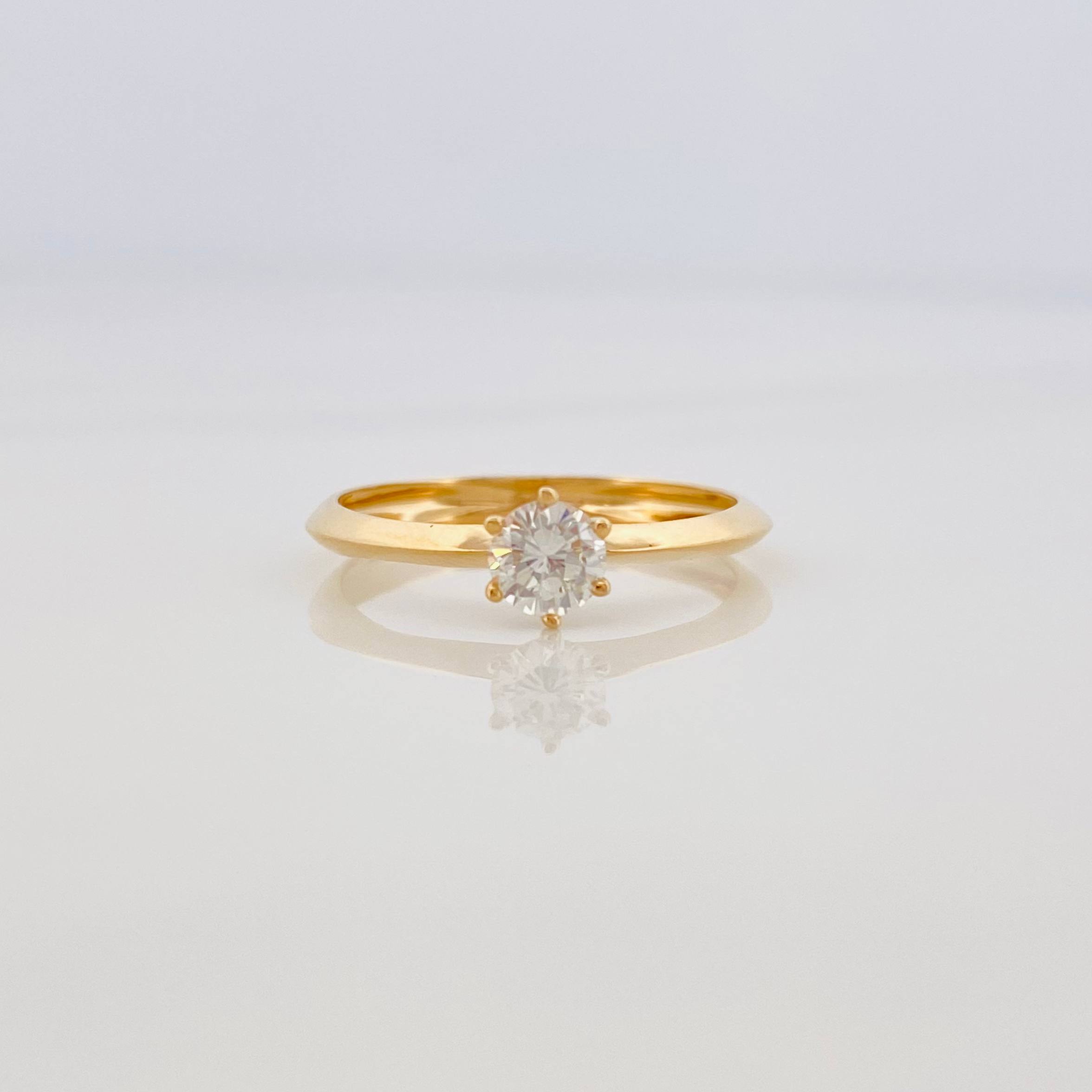 Anillo Solitario Diamantes 28Pts 1.15 g / T5 3/4 Oro Amarillo 18K