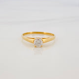 Anillo Solitario Diamantes 25Pts 1.35 g / T6 Oro Amarillo 18K