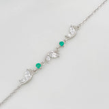 Pulso Mariposa Esmeralda 2.75 g / 8 3/4 in / 1 mm Plata Rodinada 925