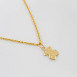 Set Cadena Lazo + Dije Oso Ts / 1.3 g / 17 3/4 in Oro Amarillo 18K