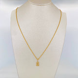 Set Cadena Lazo + Dije Oso Ts / 1.3 g / 17 3/4 in Oro Amarillo 18K
