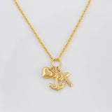 Set Cadena Lazo + Dije Tres Gracias / 1.6 g / 19 3/4 in Oro Amarillo 18K