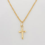 Set Cadena Lazo + Dije Cruz / 1.85 g / 17 3/4 in Oro Amarillo 18K