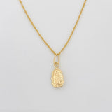 Set Cadena Lazo + Dije Silueta Virgen Guadalupe / 1.2 g / 15 3/4 in Oro Amarillo 18K