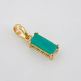 Rectangular Emerald Pendant 2.30Qts 2.05 g / 3/4 in Yellow Gold 18K