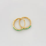 Candongas Carril Esmeralda 16Pts 1.25 g / 1/2 in Oro Amarillo 18K