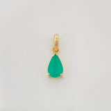 Dije Lagrima Esmeraldas 0.83Pts 0.9 g / 1/2 in Oro Amarillo 18K