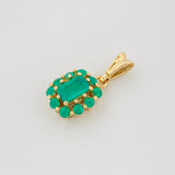 Emerald Rectangle Pendant 56Pts 1.25 g / 1/2 in 18K Yellow Gold