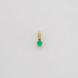 Dije Redondo Esmeraldas 0.3Pts 0.1 g / 3/4 in Oro Amarillo 18K