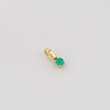 Dije Redondo Esmeraldas 0.4Pts 0.1 g / 3/4 in Oro Amarillo 18K