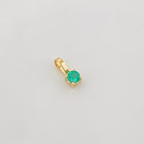 Dije Cuadrado Esmeralda 10Pts 0.2 g / 1/4 in Oro Amarillo 18K