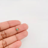 Dije Cuadrado Esmeralda 10Pts 0.2 g / 1/4 in Oro Amarillo 18K