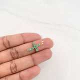 Dije Cruz Esmeralda 40Pts 0.95 g / 3/4 in Oro Amarillo 18K