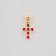 Dije Cruz Rubies 18Pts 0.35 g / 1/2 in Oro Amarillo 18K