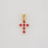 Dije Cruz Rubi 0.20Pts 0.5 g / 1/2 in Oro Amarillo 18K