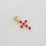 Dije Cruz Rubi 0.20Pts 0.5 g / 1/2 in Oro Amarillo 18K