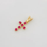 Dije Cruz Rubies 18Pts 0.35 g / 1/2 in Oro Amarillo 18K