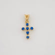 Dije Cruz Zafiro 18Pts 0.4 g / 1/2 in Oro Amarillo 18K