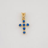 Dije Cruz Zafiro 18Pts 0.4 g / 1/2 in Oro Amarillo 18K