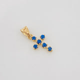 Dije Cruz Zafiro 18Pts 0.4 g / 1/2 in Oro Amarillo 18K