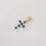 Dije Cruz Zafiro 18Pts 0.4 g / 1/2 in Oro Amarillo 18K