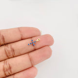 Dije Cruz Zafiro 18Pts 0.4 g / 1/2 in Oro Amarillo 18K