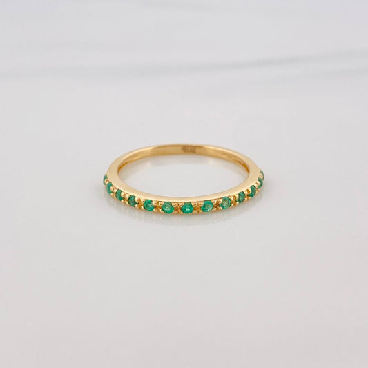 Anillo Churumbela Esmeralda 12Pts 1.35 g / T5 1/2 Oro Amarillo 18K