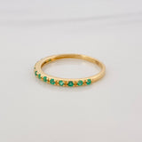 Anillo Churumbela Esmeralda 12Pts 1.35 g / T5 1/2 Oro Amarillo 18K