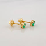 Topos Cuatro Garras Esmeralda 30Pts 0.75 g / in / 2.8 mm Oro Amarillo 18K