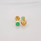 Topos Cuatro Garras Esmeralda 30Pts 0.75 g / in / 2.8 mm Oro Amarillo 18K