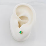 Topos Cuatro Garras Esmeralda 0.40Pts 0.85 g / in / 3.52 mm Oro Amarillo 18K