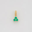 Dije Trebol Esmeraldas 0.8Pts 0.3 g / 1/2 in Oro Amarillo 18K