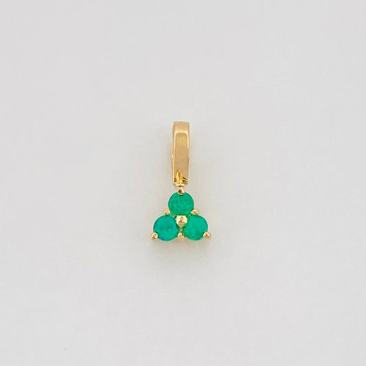 Dije Triangulo Esmeralda 15Pts 0.2 g / 1/4 in Oro Amarillo 18K