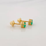 Topos Cuatro Garras Esmeralda 0.23Pts 0.7 g / in / 2.25 mm Oro Amarillo 18K
