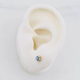 Topos Flor Diamantes 17Pts 1 g / in / 1 mm Oro Amarillo 18K